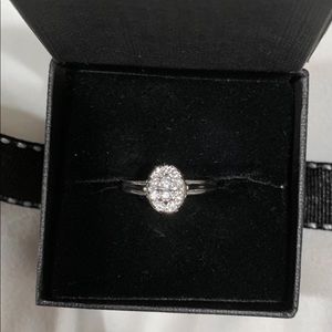 14k White Gold Diamond Ring Engagement Ring Cocktail Ring